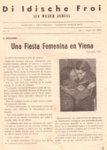 Artículo de Wolanski en Di Idishe Froi